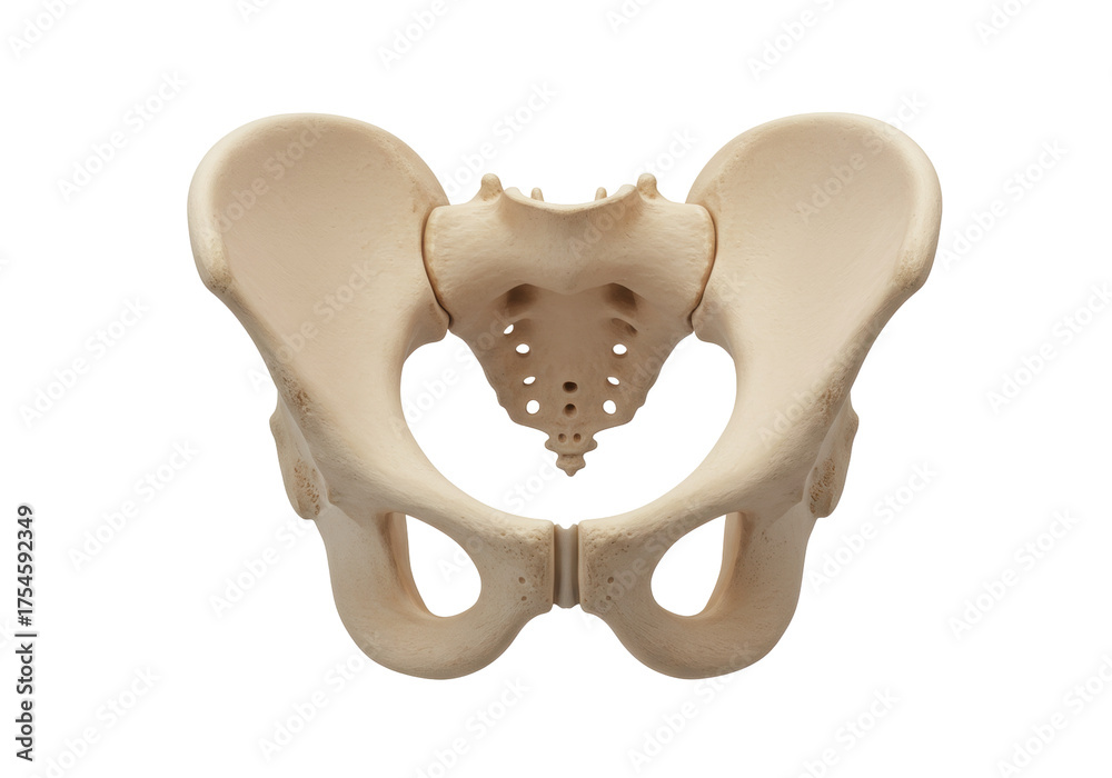 Isolated human hip bone anatomy, pelvis bone structure, os coxae ...