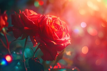 Wall Mural - Red roses photo flower petal plant.
