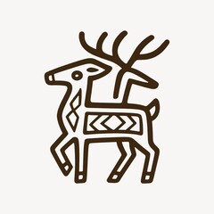 Wall Mural - Tribal deer silhouette illustration.