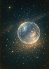 Wall Mural - Ethereal cosmic bubble in space.