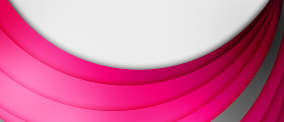 Wall Mural -  Abstract red geometric curve overlap layer on white background