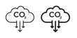© Abstractor - Low carbon dioxide icon in vector. Logotype