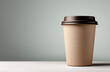 © aboutnuylove - Coffee paper cup on grey background. 3d rendering.