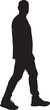 © Curto - vector, silhouette side view of a man walking and looking at camera
