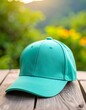 © bropit - Teal baseball cap on weathered wood