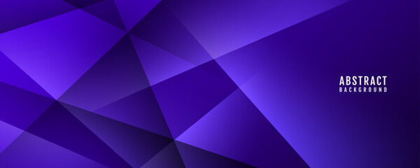 Wall Mural - 3D purple geometric abstract background overlap layer on dark space with polygon effect decoration. Modern graphic design element cutout style concept for web banner, flyer, card, or brochure cover