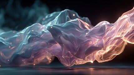 Wall Mural - Swirling Iridescent Smoke in an Abstract Energy Field
