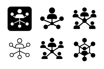 Networking Emblem Variations. Your network is your net worth. Set Logo of Networking: social connections map. harmonious logo variations of the same emblematic