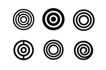 Wall Mural - Dynamic Volumes Logos. Dynamic Volumes. Set Logo of Dynamic Volumes: concentric circles. harmonious logo variations of the same emblematic concept, each with
