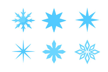 Wall Mural - Winter Frost Logos. Winter Frost. Set Logo of Winter Frost: icy starburst. harmonious logo variations of the same emblematic concept, each with different