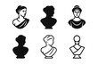 © Влада Яковенко - Sculptural Logo Variations. Design and Aesthetics. Set Logo of Design and Aesthetics: sculpture form. harmonious logo variations of the same emblematic