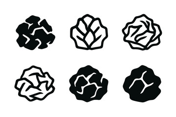 Wall Mural - Used Tissues Logos. Used Tissues. Set Logo of Used Tissues: crumpled paper pile. harmonious logo variations of the same emblematic concept, each with different