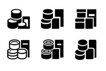 Wall Mural - Pantry Logo Variations. Arranging Pantry Items by Category. Set Logo of Arranging Pantry Items by Category: stacked cans and boxes. harmonious logo variations