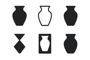 Wall Mural - Vase Logo Variations. Vase. Set Logo of Vase: stylized vase icon. harmonious logo variations of the same emblematic concept, each with different artistic