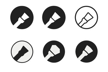Wall Mural - Flashlight Logo Variations. Flashlight Beam. Set Logo of Flashlight Beam: circular spotlight effect icon. harmonious logo variations of the same emblematic