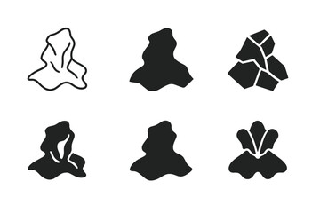 Wall Mural - Tissue Logo Variations. Used Tissues. Set Logo of Used Tissues: crumpled tissue silhouette. harmonious logo variations of the same emblematic concept, each