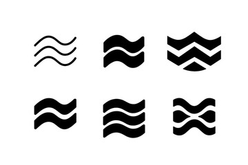 Wall Mural - Dynamic Wave Logos. Dynamic Volumes. Set Logo of Dynamic Volumes: stacked wave shapes. harmonious logo variations of the same emblematic concept, each with