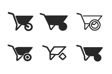Wall Mural - Gardening Tools Logo. Gardening tools. Set Logo of Gardening tools: wheelbarrow. harmonious logo variations of the same emblematic concept, each with different