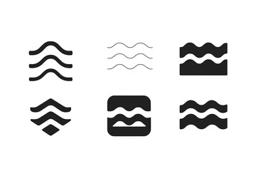 Wall Mural - Open Water Logos. Open Water. Set Logo of Open Water: stylized open water icon. harmonious logo variations of the same emblematic concept, each with different