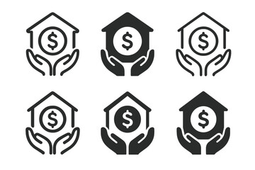 Wall Mural - Financial Access Logos. Access to financial services. Set Logo of Access to financial services: Community savings box. harmonious logo variations of the same