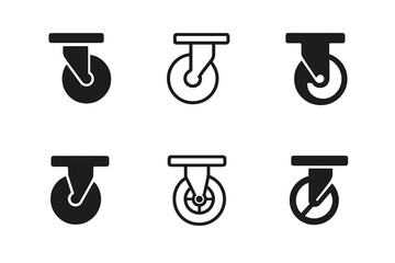 Wall Mural - Wheel Mount Logo Designs. Chair leg. Set Logo of Chair leg: caster wheel mount. harmonious logo variations of the same emblematic concept, each with different