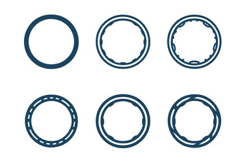 Wall Mural - Hula Hoop Logos. hula hoop ring. Set Logo of hula hoop ring: weighted fitness hoop. harmonious logo variations of the same emblematic concept, each with