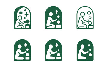 Wall Mural - Sensory Corner Logos. Personalized learning spaces. Set Logo of Personalized learning spaces: Sensory Corner. harmonious logo variations of the same emblematic