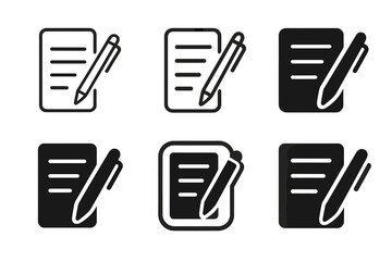 Wall Mural - Learning Styles Logos. Learning styles. Set Logo of Learning styles: Note-taking. harmonious logo variations of the same emblematic concept, each