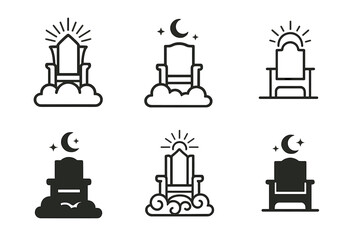 Wall Mural - Sky Gods Logos. Sky gods. Set Logo of Sky gods: sky throne. harmonious logo variations of the same emblematic concept, each with different artistic