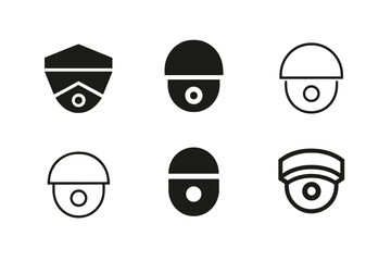 Wall Mural - DIY Security Logos. DIY home security systems. Set Logo of DIY home security systems: Security camera dome. harmonious logo variations of the same emblematic