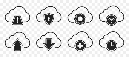 Cloud services vector icon set