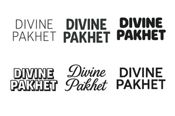 Wall Mural - Pakhet Lettering Designs. Divine Pakhet. Set lettering. harmonious lettering variations of the same emblematic concept (Modern minimal monoline lettering,