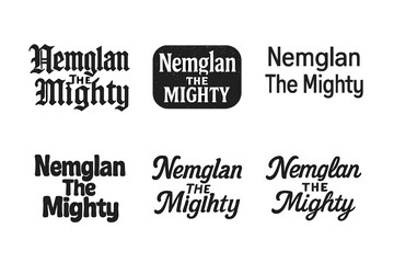 Wall Mural - Nemglan Lettering Variations. Nemglan the Mighty. Set lettering. harmonious lettering variations of the same emblematic concept (Gothic-inspired decorative