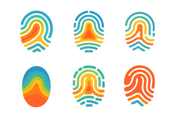 Wall Mural - Diverse Heatmapping Logos. Heatmapping. Set Logo of Heatmapping: fingerprint heat signature. harmonious logo variations of the same emblematic concept, each