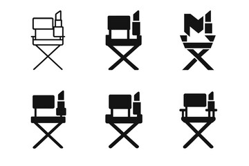Wall Mural - Makeup Artist Logo Designs. Professional makeup artist?s chair. Set Logo of Professional makeup artist?s chair: Lipstick. harmonious logo variations of the