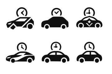 Wall Mural - Limited Time Logos. LIMITED TIME!. Set Logo of LIMITED TIME!: Car. harmonious logo variations of the same emblematic concept, each with different artistic