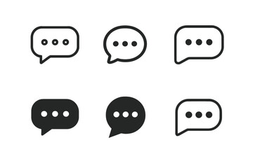 Wall Mural - Chat Icon Variations. Conversation Starters. Set Logo of Conversation Starters: chat icon with dots. harmonious logo variations of the same emblematic concept,