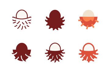 Wall Mural - Rambutan Logo Variations. Exotic Fruits. Set Logo of Exotic Fruits: rambutan. harmonious logo variations of the same emblematic concept, each with different