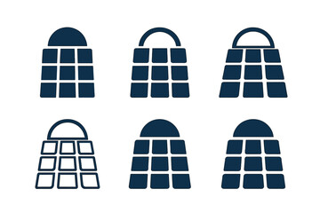 Wall Mural - Solar Tile Logos. Solar Roof Tiles. Set Logo of Solar Roof Tiles: solar tile grid pattern. harmonious logo variations of the same emblematic concept, each with