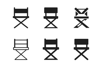 Wall Mural - Makeup Artist Logos. Professional makeup artist?s chair. Set Logo of Professional makeup artist?s chair: Foundation. harmonious logo variations of the same