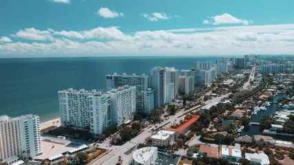 Wall Mural - Aerial drone view of Fort Lauderdale, Florida 