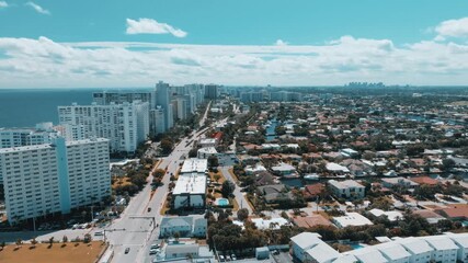 Wall Mural - Aerial drone view of Fort Lauderdale, Florida 