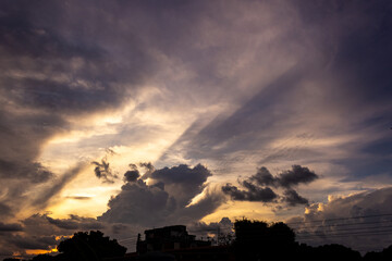 Wall Mural - beatutiful sky and clouds at sunset