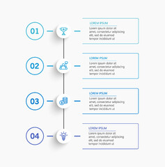 Wall Mural - Infographic template with 4 options or steps. Can be used for workflow layout, diagram, annual report, web design	
