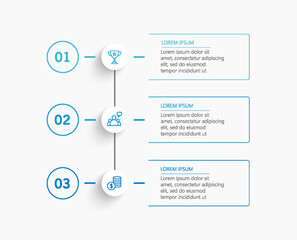 Wall Mural - Business infographic template with 3 options or steps