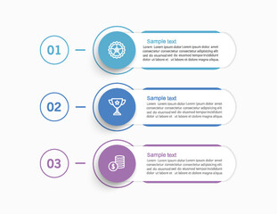 Wall Mural - Business infographic template with 3 options or steps