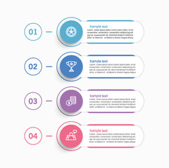 Wall Mural - Infographic template with 4 options or steps. Can be used for workflow layout, diagram, annual report, web design	