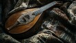 © Noman - Close-up of a classic acoustic wood guitar, highlighting the strings and the musical instrument's isolated brown body