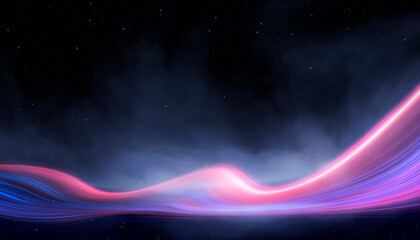 Wall Mural - Night landscape Abstract modern futuristic neon background.