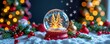 © retirementfun - Festive Christmas centerpiece with glowing snow globe, magical falling snow, and seasonal adornments, Christmas, adornment